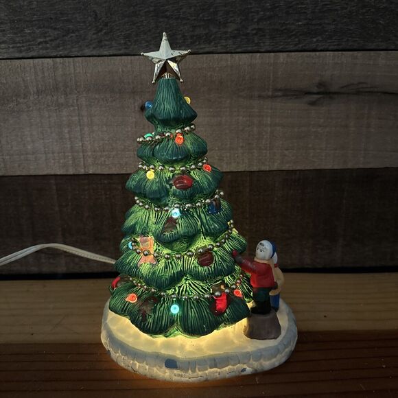 Dickensville Collectibles Noma Porcelain Lighted Tree In Box - Picture 2 of 8